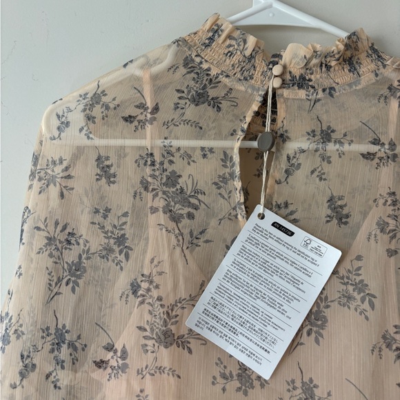 NWT MAJE Ruffle Floral Blouse - 3 - Picture 9 of 13